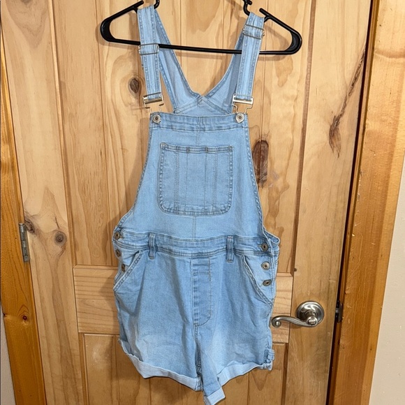 Rue21 light blue denim shortalls - Picture 1 of 5